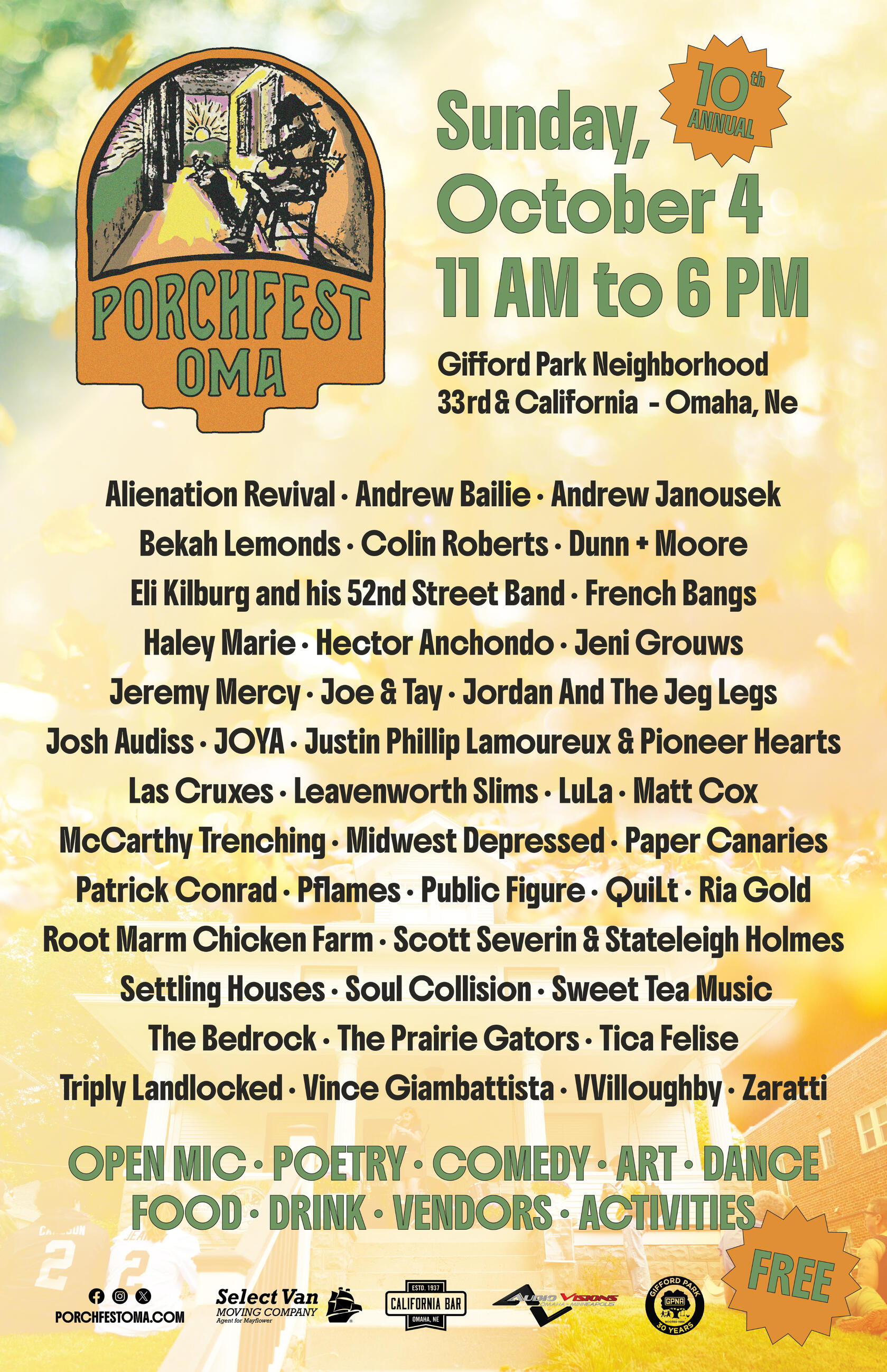 Porchfest 2026 lineup